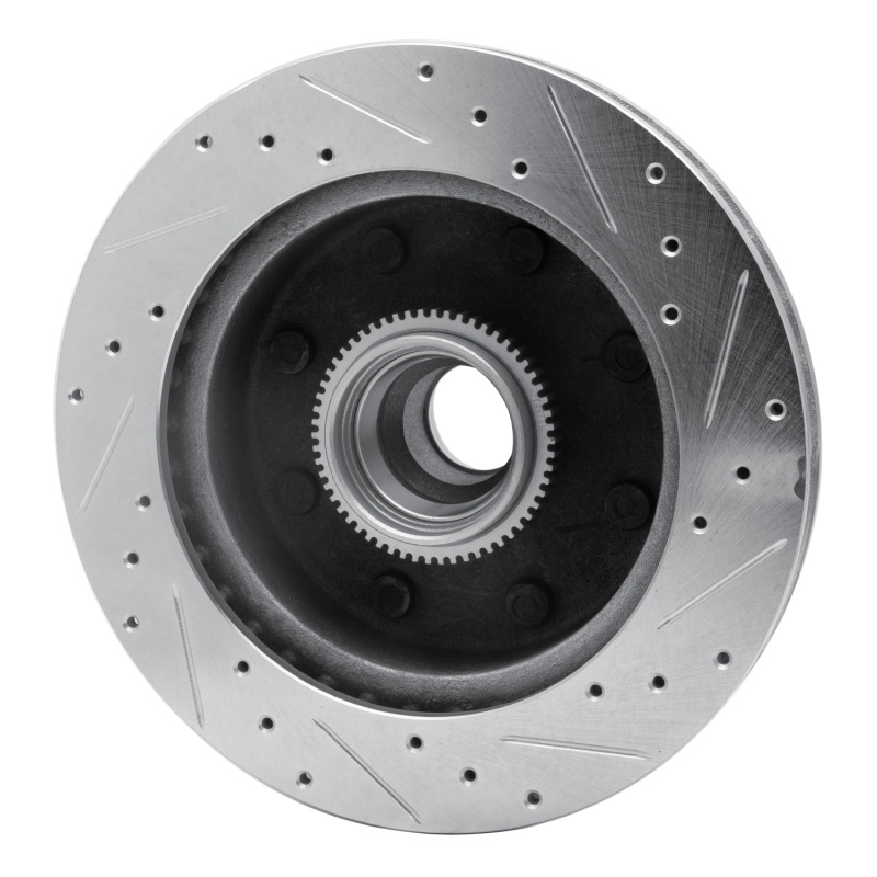 Dodge Ram 2500 Van Brake Rotor (1) - Front Left - R1 Concepts - Drilled & Slotted - Silver - `98-`03